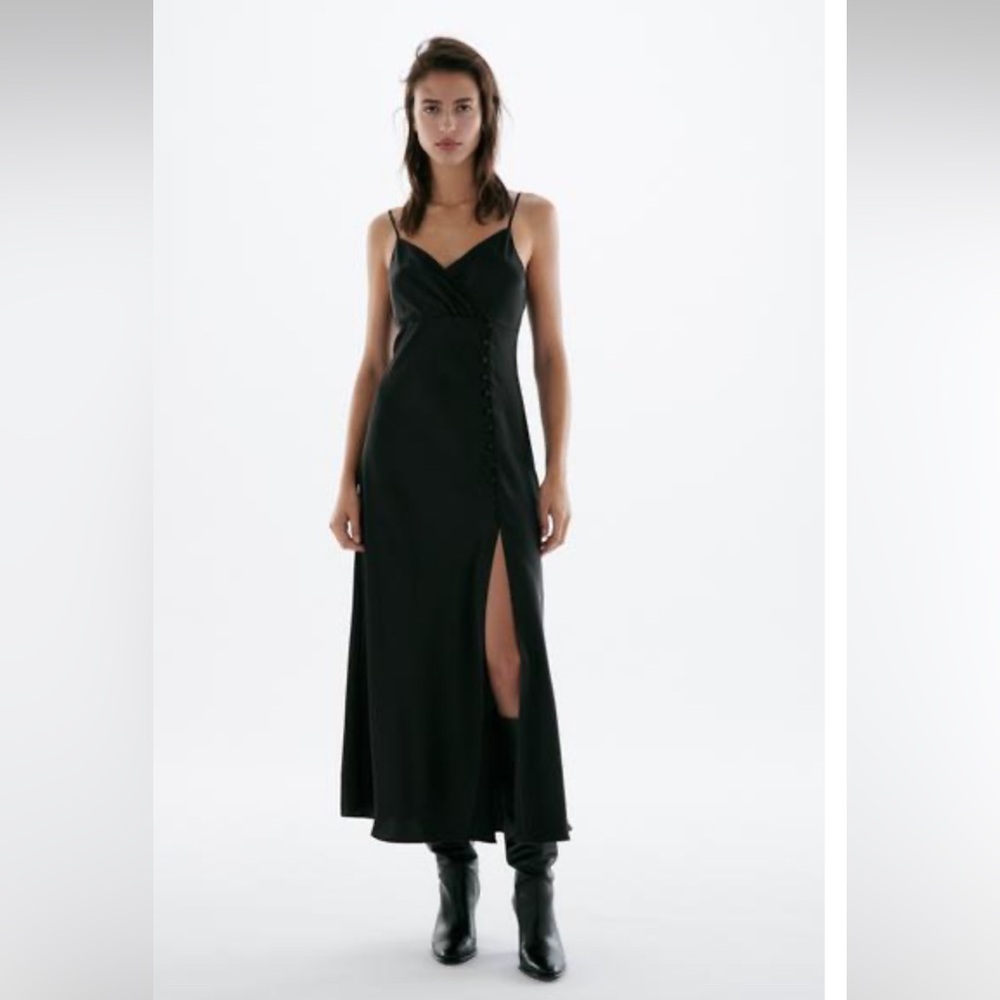 ZARA BLACK SATIN DRESS